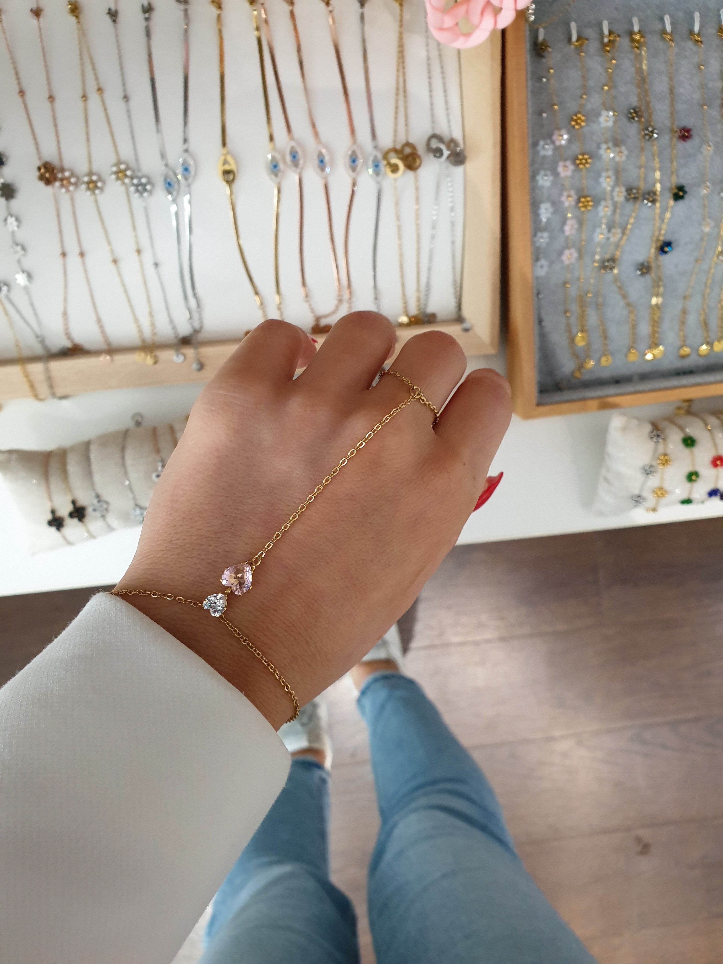 Armband + Ring in einem VALENTINE | Pink