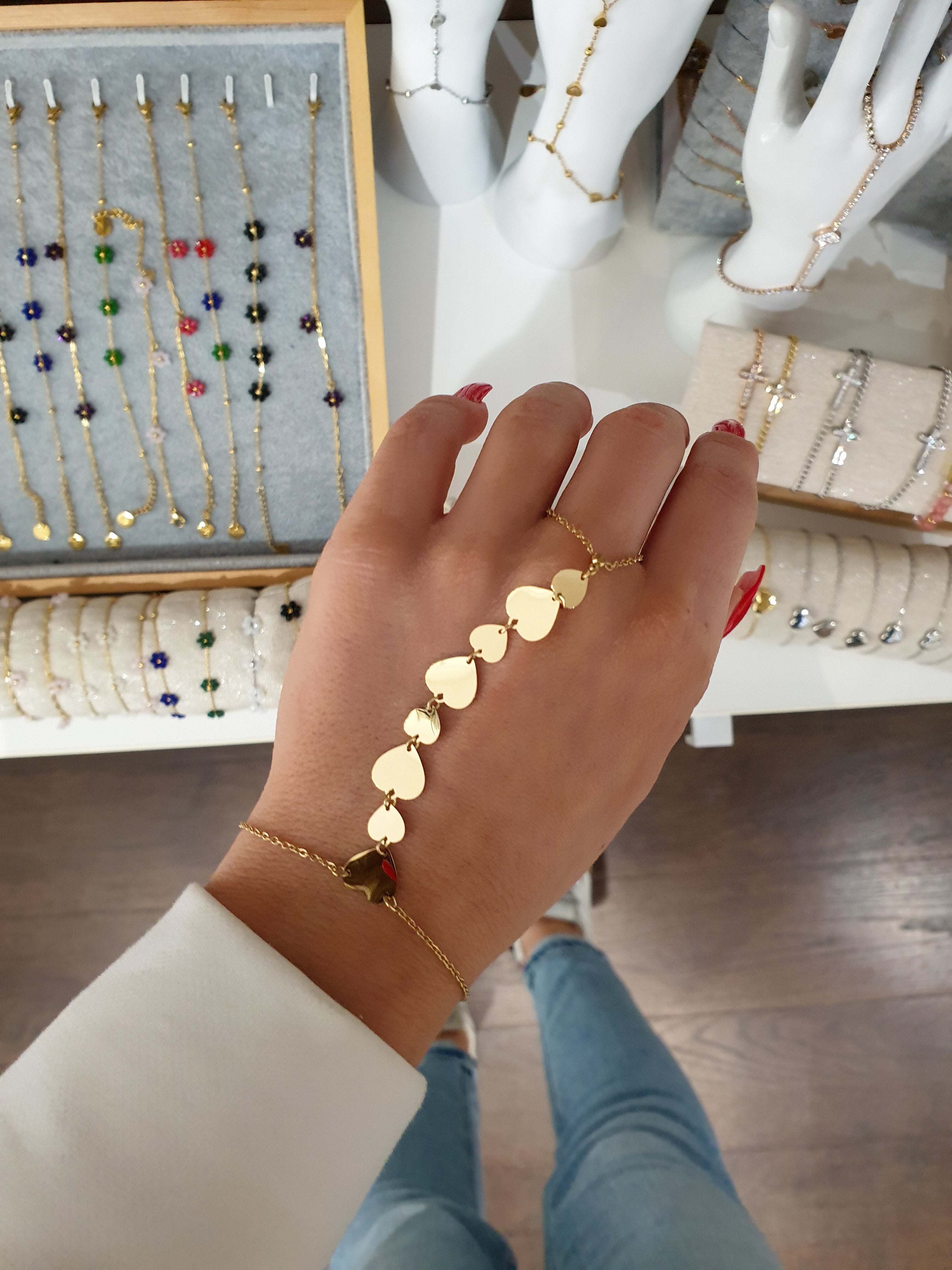 Armband + Ring in einem BOHO-Gold