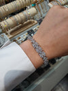 Bracelet with zircons FLOWERS-Silver