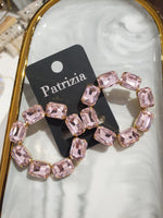 Dangling round earrings GLAMOUR-Pastel Pink