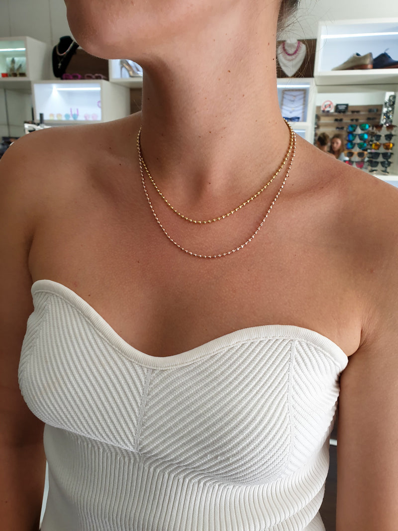 Tanka modna verižica s kroglicami-Rose gold
