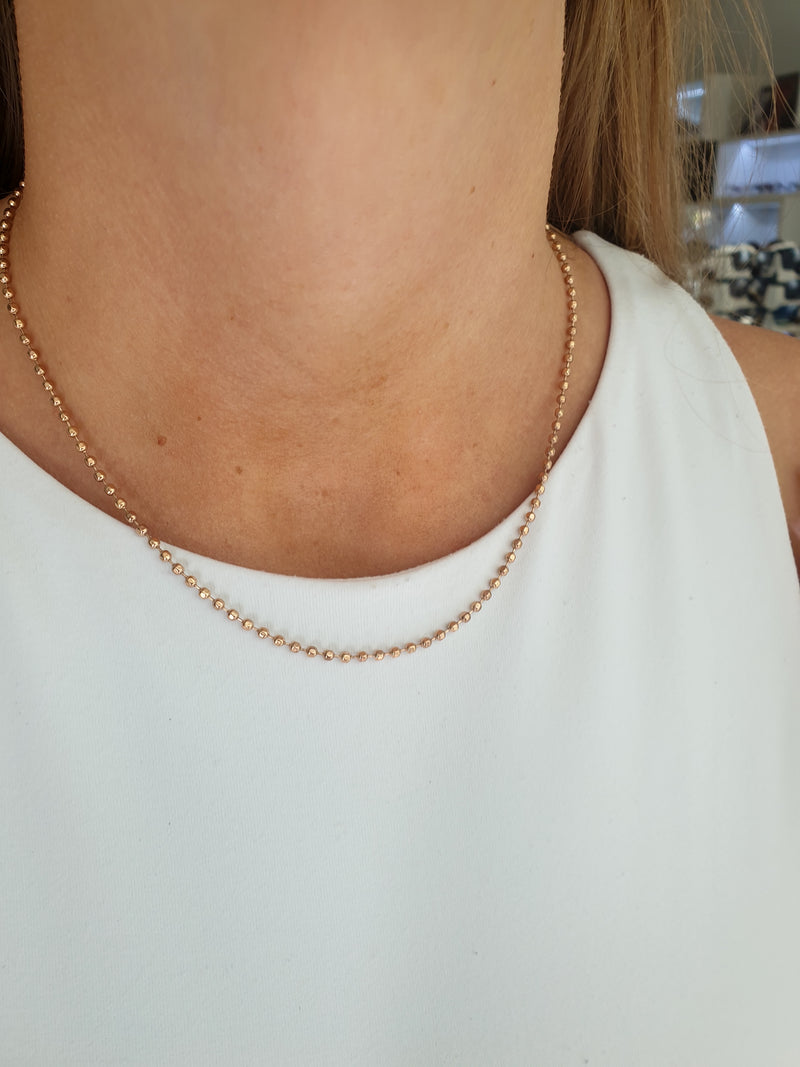 Tanka modna verižica s kroglicami-Rose gold
