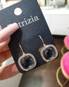 Dangle earrings with zircons-Shine Gray