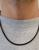 Herren Halskette Box 3mm-Schwarz