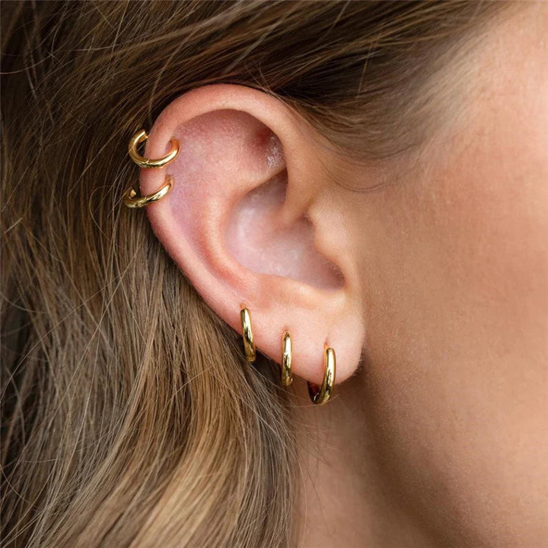 Mini round earrings BASIC | Gold